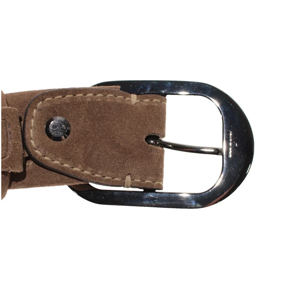 Di Bianco NWT Cut to Size Dress Belt In Solid Brown Suede Leather One Size